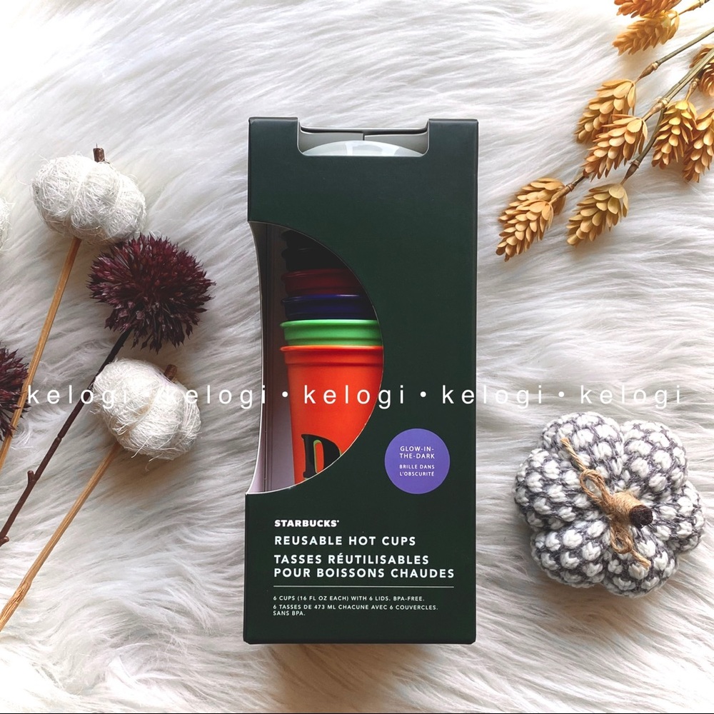 🎃NEW RARE🖤Starbucks Box Glow in the Dark Hot Cup - Picture 1 of 13